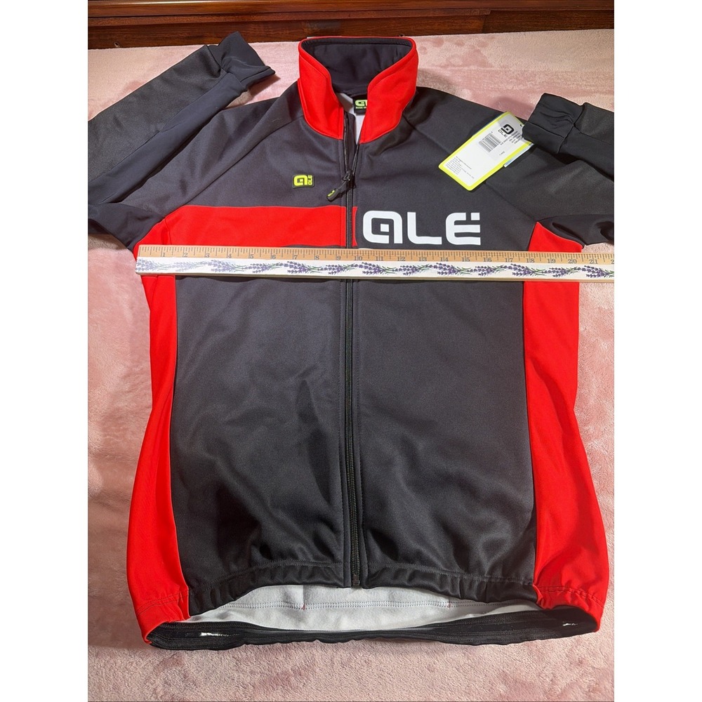 Ale PRR Cycling Long Sleeve Giubbino Jacket Mens Black & Red Size L NWT - Picture 7 of 8
